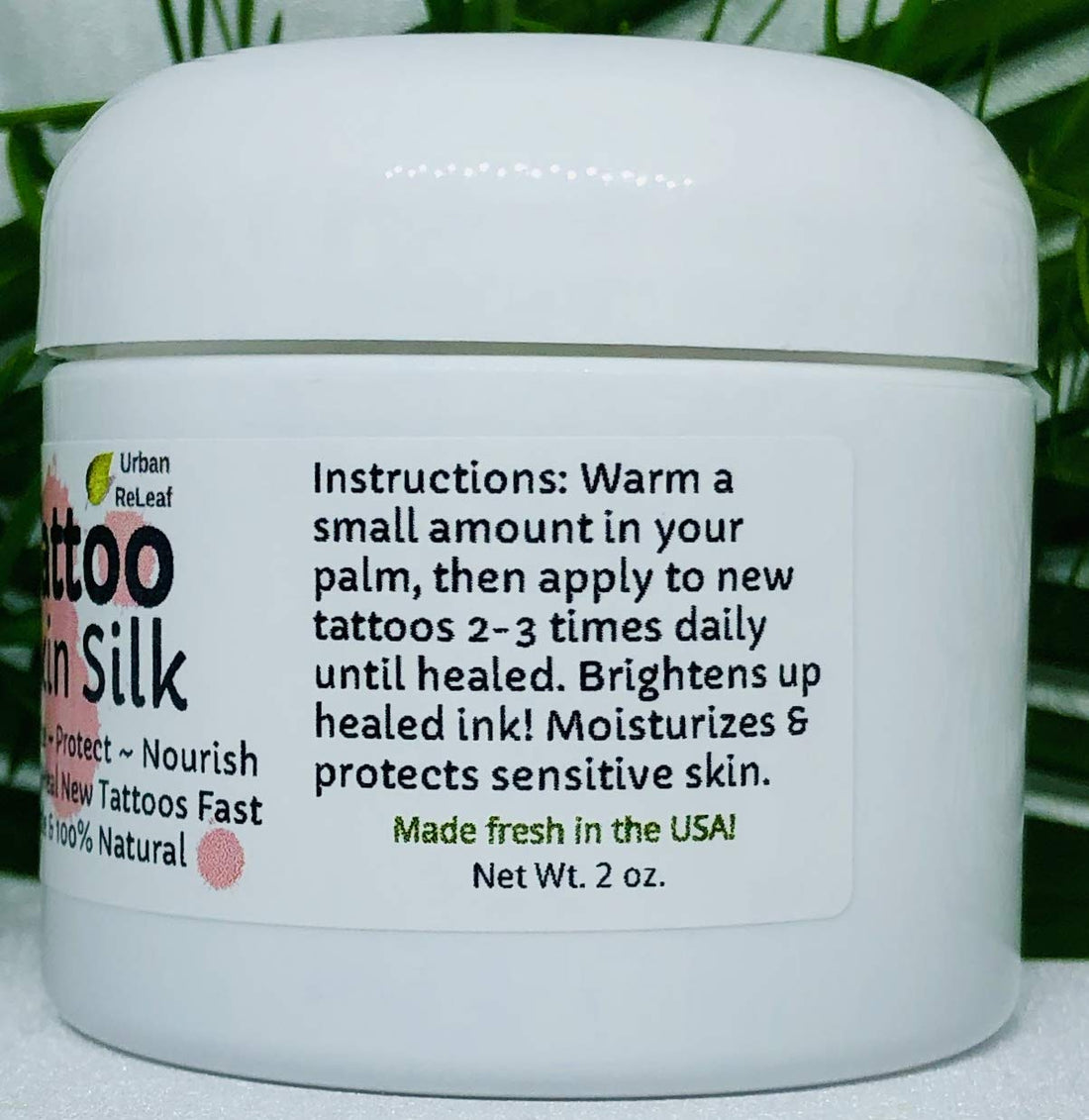 TATTOO SKIN SILK! Heal new tats fast! 100% NATURAL Rich Plant Butters. Balm Goo Ointment, 2 oz Cream Lotion Abrasions PROTECT! Earth's Finest Ingredients! Vegan. Feed your skin... rub it in! Organic Shea Butter, Coconut & Olive Oil, Soywax, Rosemary,