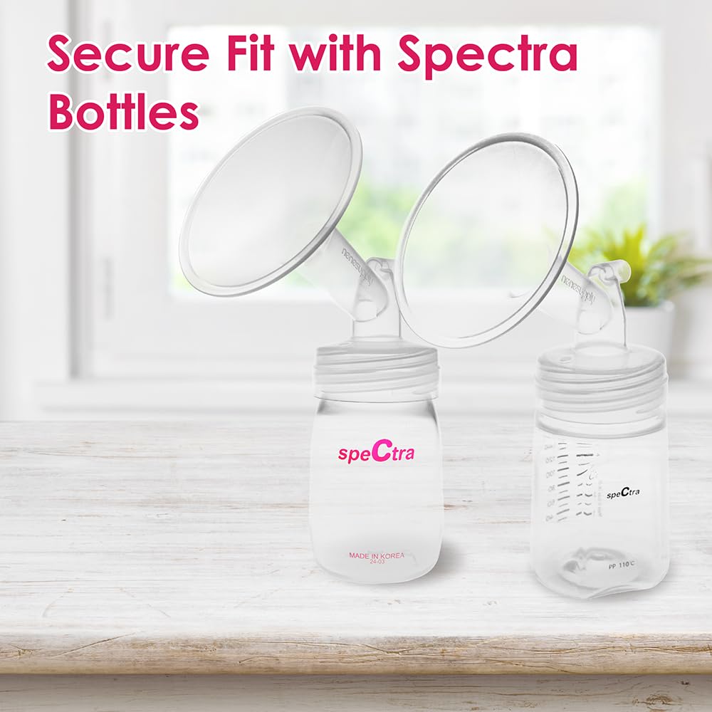 Nenesupply 21mm 2 pc Flanges Compatible with Spectra S2 S1 9 Plus Synergy Gold Breastpump Replacement to Spectra Pump Parts Flange Accessories Wide Mouth Work with Valve Backflow Protector Bottle