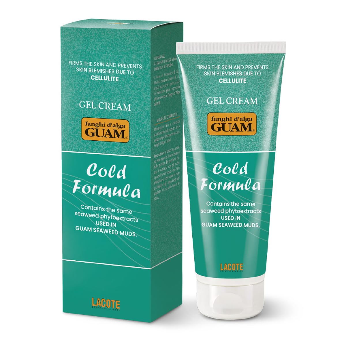 Guam Cooling Anti Cellulite Cream for Thighs and Legs, Natural Cellulite Treatment with Menthol and Seaweed, Best After Body Wrap, Skin Firming Cream Gel, 8.4 OZ