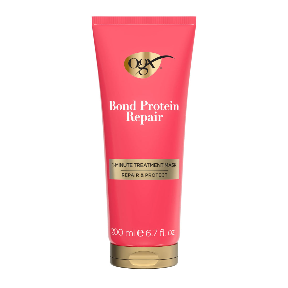 OGX Repair & Protect Bond Protein Repair 1-Minute Treatment Mask, Hair Treatment Mask Rapidly Repairs for Shiny, Smooth Hair That Lasts Between Washes, Sulfate-Free Surfactants, 6.7 fl. oz
