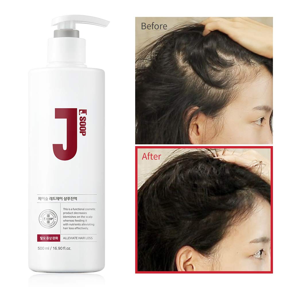 JSOOP Red J Shampoo 500ml / Anti-Hair Loss, Low Skin Irritation, Reduces Redness of The Scalp