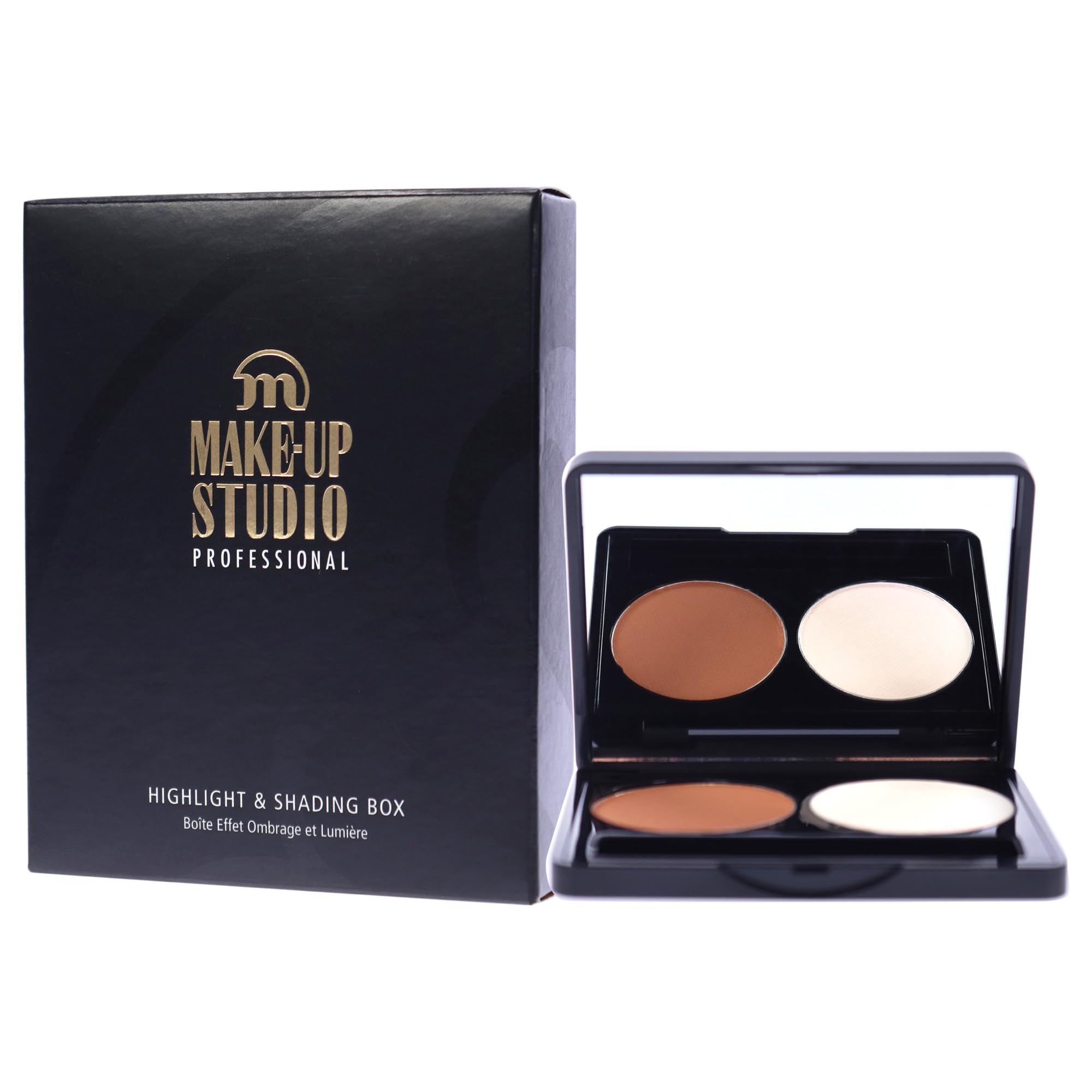 Make-Up Studio Professional Make-Up Face Shading & Highlight Box - Allows You To Create Light & Shadow Effects - Transparent Coverage With Matte Finish - Neutral Brown-White - 2X0.11 Oz, (PH10946)