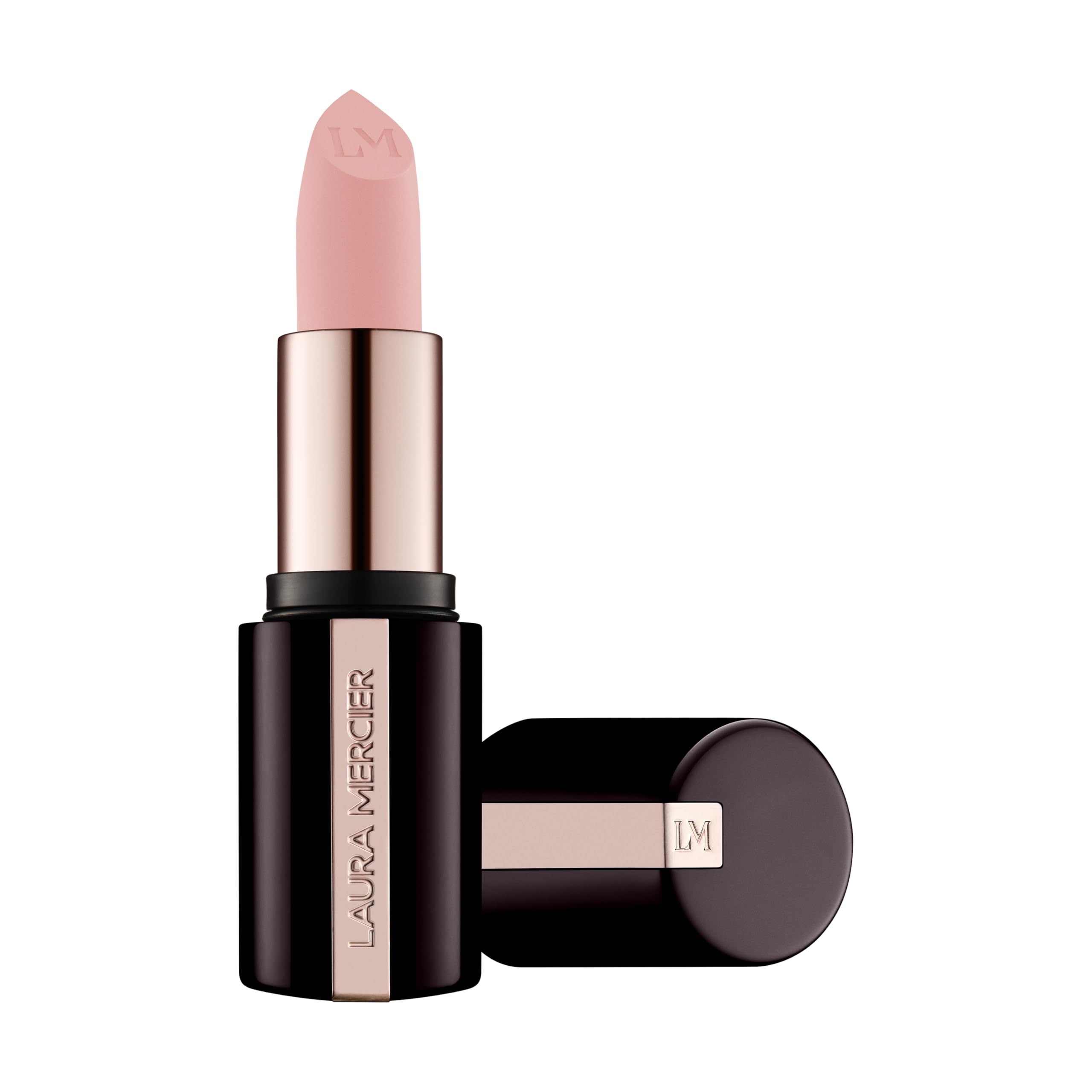 Laura Mercier Caviar Smoothing Matte Lipstick, 16HR Hydration, Long Lasting, High Impact Color, Smudge- & Transfer-Proof, With Hyaluronic Acid + Vitamin E, 136 Chantilly Lace - Pale muted peach beige