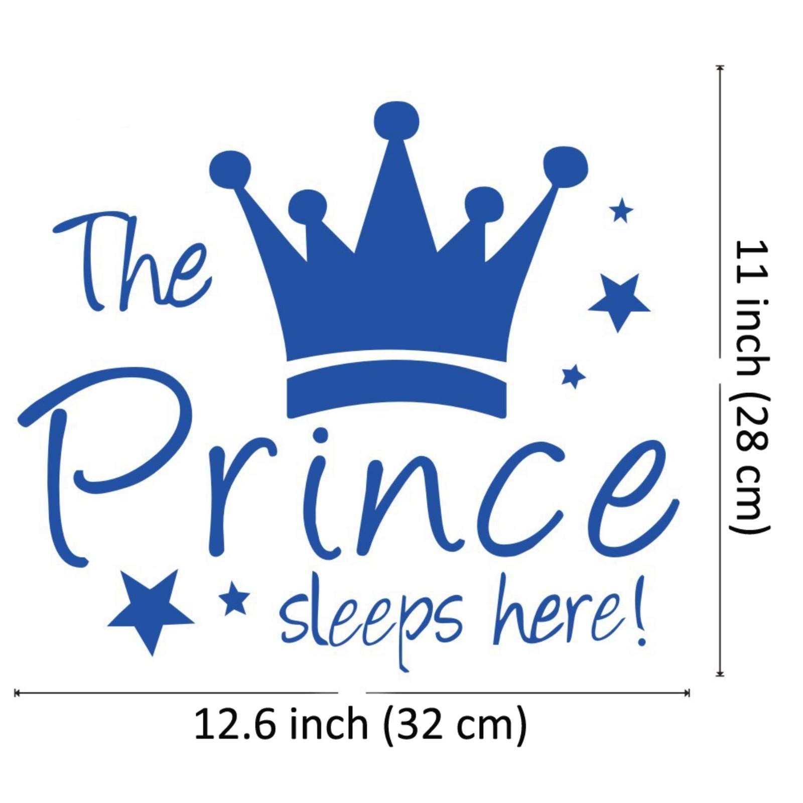 Maydahui 2 PCS Wall Sticker The Prince/Princess Sleep Here 12.6 Inch Little Crown Star Art Quotes Wall Decal Decor for Living Room Bedroom
