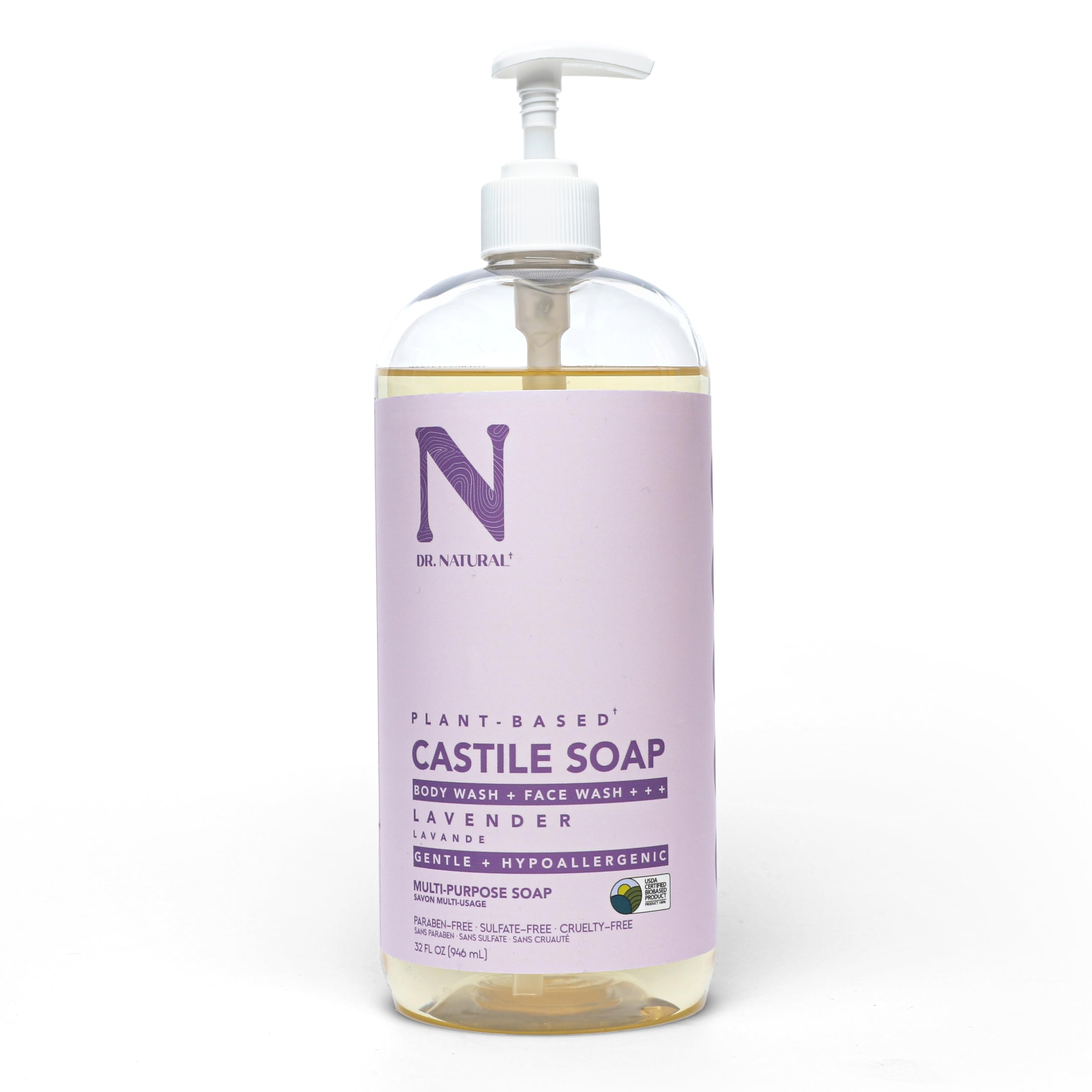 Lavender, Lavender : Dr. Natural Pure-castile Liquid Soap, Lavender, 32 Ounce