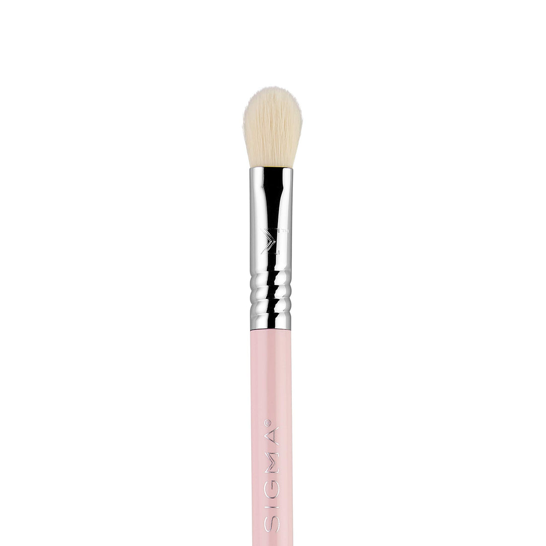 Sigma Beauty Travel Essential Trio Makeup Brush Set for Foundation Powder Eyeshadow, 3 Tool Brushes with Brush Tin Holder, Light Pink