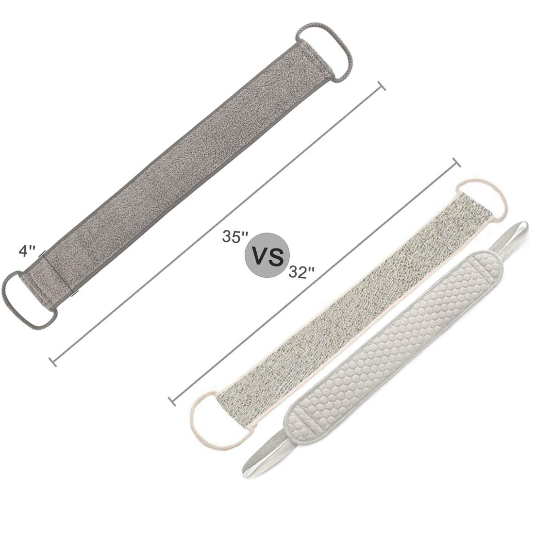 IYOOH Loofah Back Scrubber for Shower for Women/Men, Natural Flax Exfoliating Luffa Back Scrubber, Dual Sided Loofa Scratcher Body Wash Bath Strap Scrub Brush, Deep Clean and Invigorate Skin 4''x35''