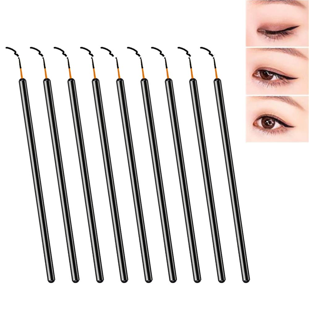 Zarivy 100 Pack Disposable Eyeliner Makeup Brushes With Covers On the Hair, Makeup Eye Liner Tools Wands Applicator(Size: 9cm, Thick: 0.2cm, Color: Black)