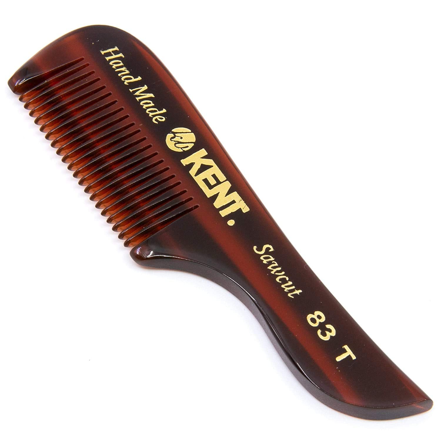 Kent 83T 3.25 80mm Handmade Limited Edition Beard/Mustache Uptail Handle Comb. Sawcut (2 PACK)