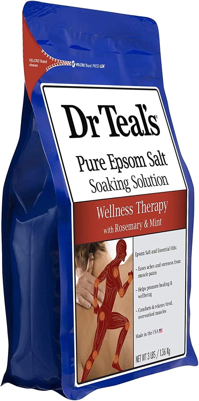 Dr. Teals Epsom Salt Bundle, 3 Items: 1 Relax & Relief Eucalyptus Spearmint 3lbs, 1 Sooth & Sleep Lavender 3lbs and 1 Therapy & Relief Rosemary and Mint 3lbs.