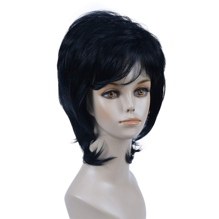 1: Wiginway Short Black Wigs Synthetic Hair Short Natural Wavy Wigs Women Full Capless Wig Paula Young Wigs(Black#1)