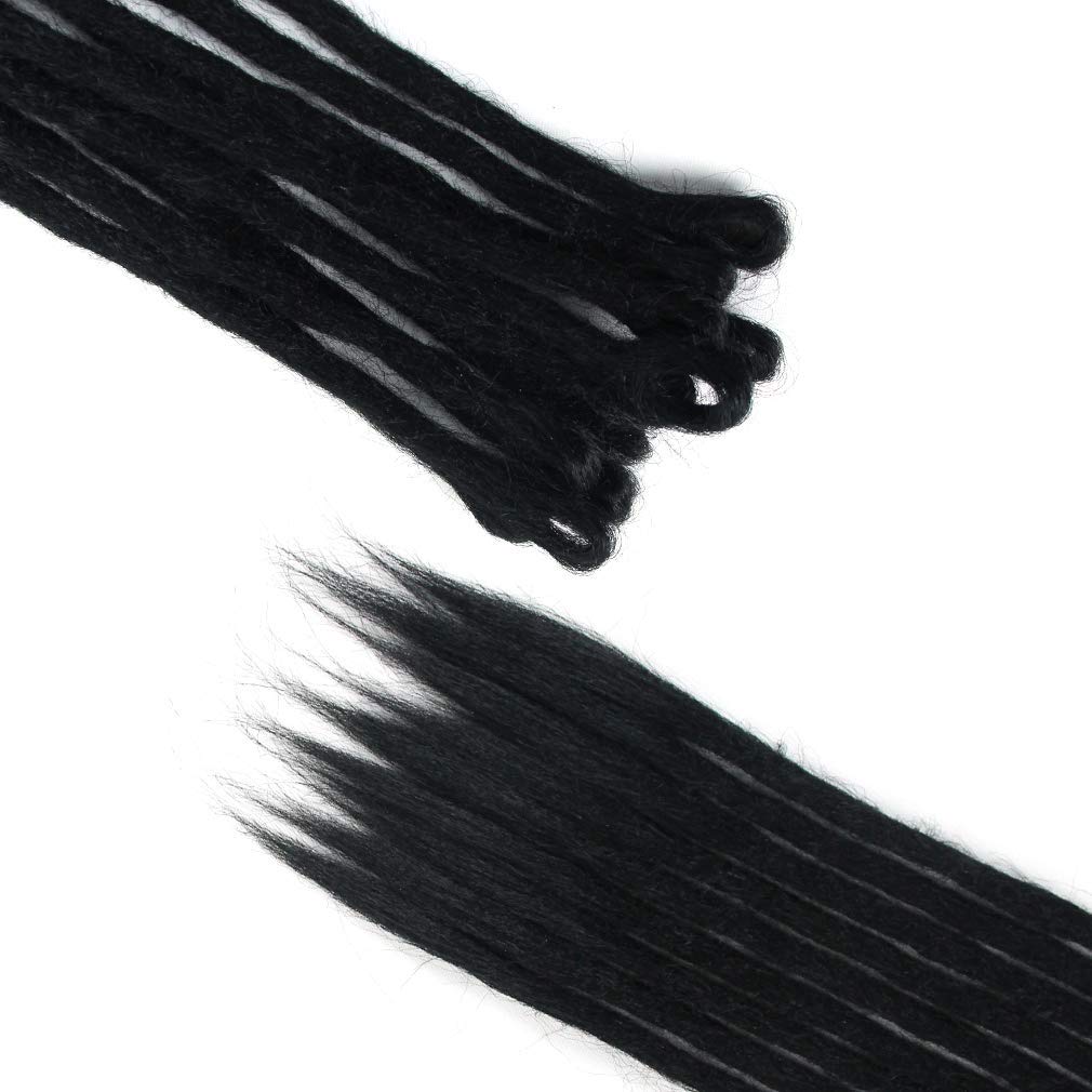 Black-20'' : AOSOME 20pcs/pack Crochet Dreadlock Extensions Synthetic Braids Hair Extension 20inch, Black