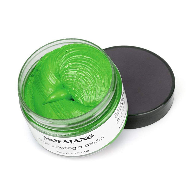 MOFAJANG Unisex Hair Wax Color Dye Styling Cream Mud, Natural Hairstyle Pomade, Washable Temporary,Party Cosplay (Green)
