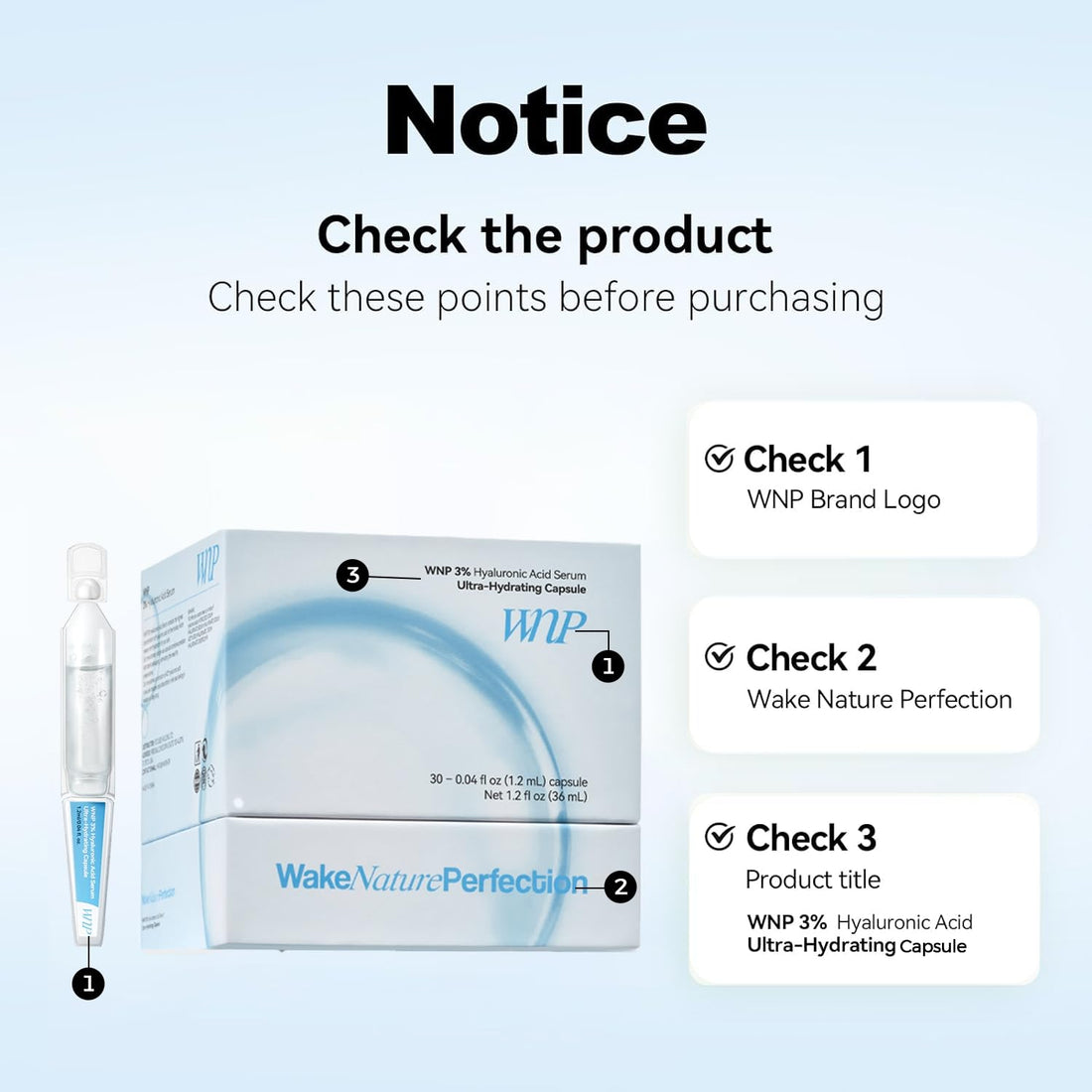 WNP Ultra Hydrating Serum 3% 4D Hyaluronic Acid Smoother Skin|Pre-makeup SkinCare|Anti-Aging serum for face Single-Use Vials Skincare for Dry&Sensitive skin(1.2 ml)*30