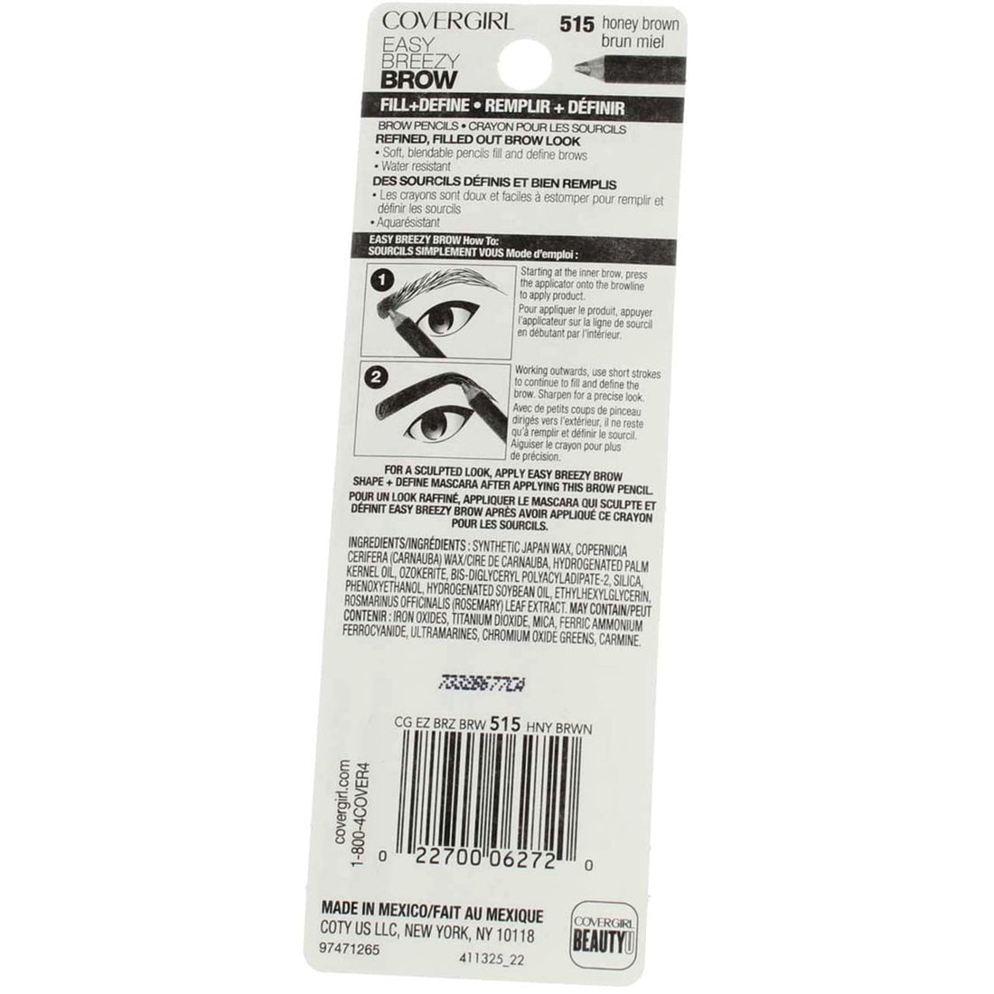 COVERGIRL CoverGirl Brow & Eye Makers Brow Shaper & Eyeliner, Honey Brown 515.06 oz (Pack of 2)