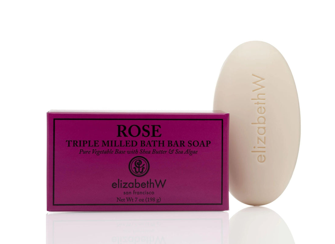 elizabeth W Rose Triple Milled Bath Bar Soap, 7 Ounces