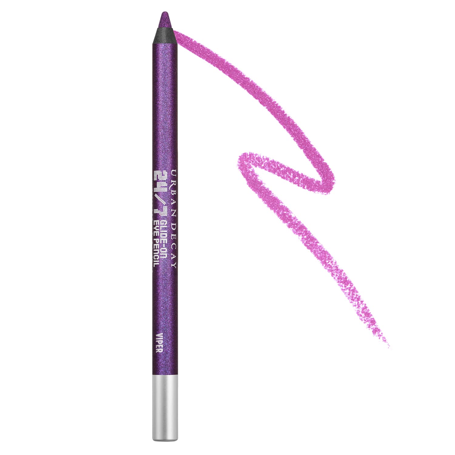 URBAN DECAY 24/7 Glide-On Waterproof Eyeliner Pencil (Viper - Purple Metallic), Smudge-Proof, Transfer-proof, Long-lasting Colored Eye Liners, Hydrating Vitamin E, Cruelty-free - 0.04 oz