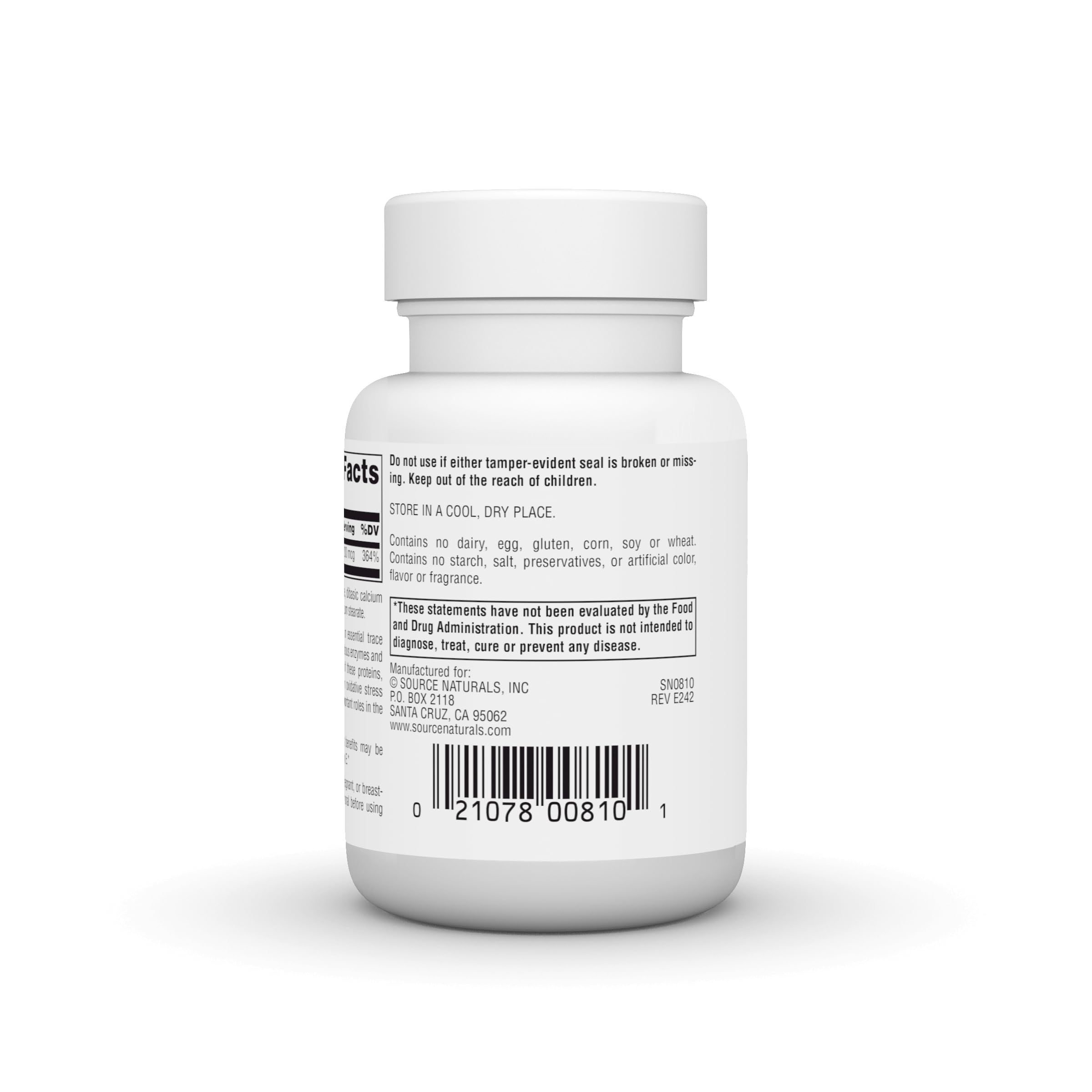 Source Naturals Selenium, Organically Bound Food-Form Antioxidant*, 200 mcg - 60 Tablets