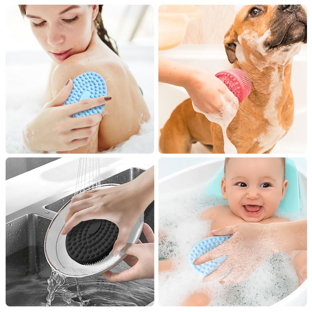 Silicone Body Scrubber, Exfoliating Body Scrubber Silicone, 3pack Soft Loofah Silicone Body Scrubbers for Use in Shower, Shower Scrubber for Body, Silicone Scrubber Men Women for All Skin