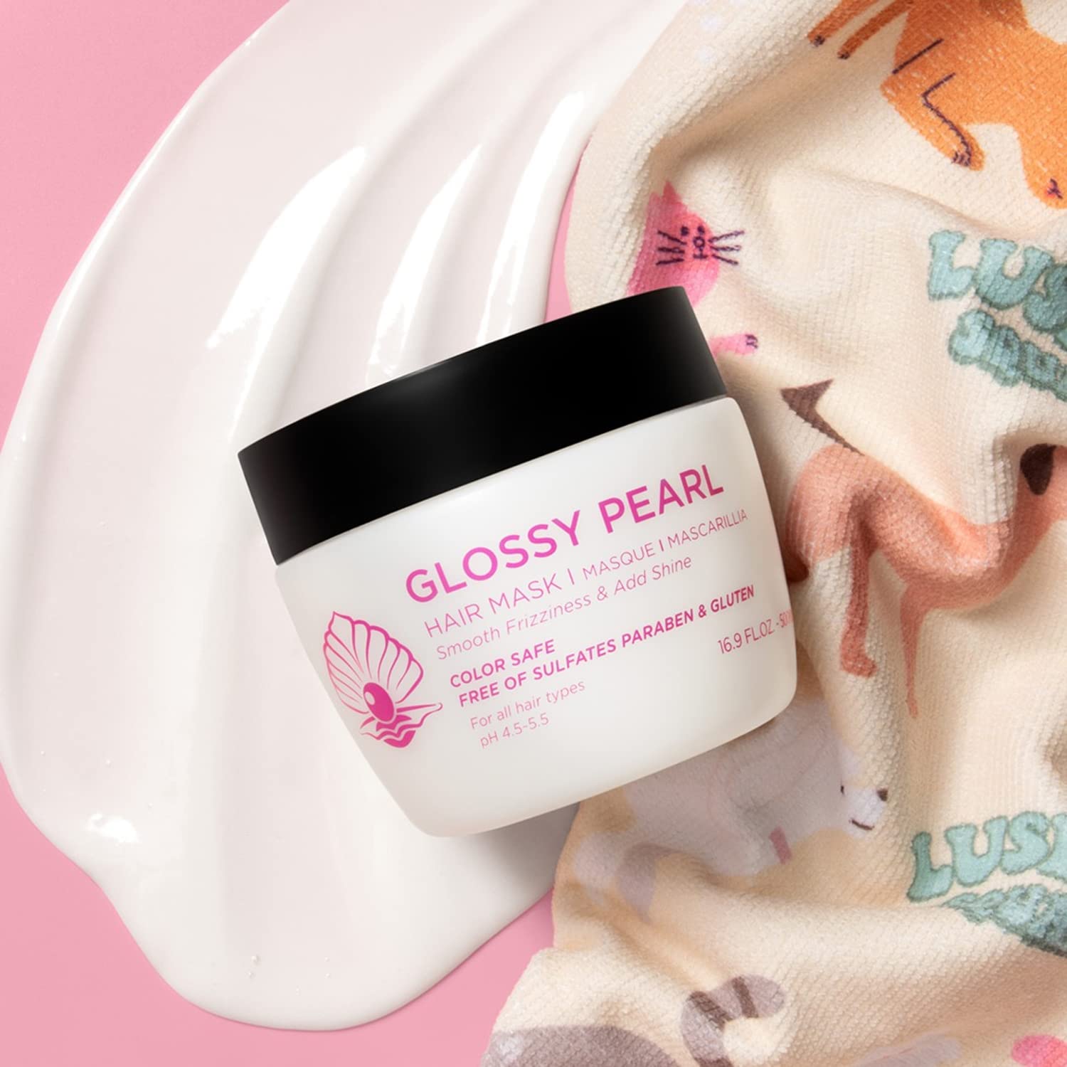 Luseta Glossy Pearl Hair Mask, Smoothing and Hydrating Hair Treatment Deep Conditioner for Damaged and Frizzy Hair,Reduces Frizz & Add Shine, Sulfate Free