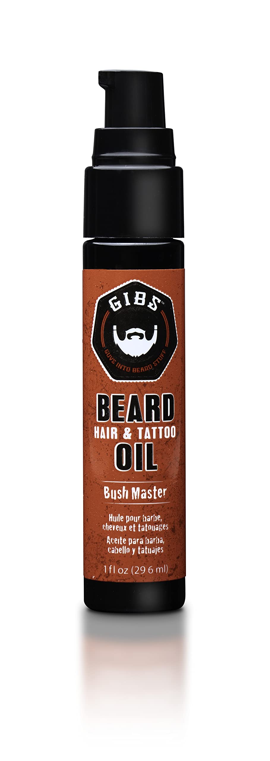 Gibs Bush Master Beard, Hair and Tattoo Oil, 1 Ounce
