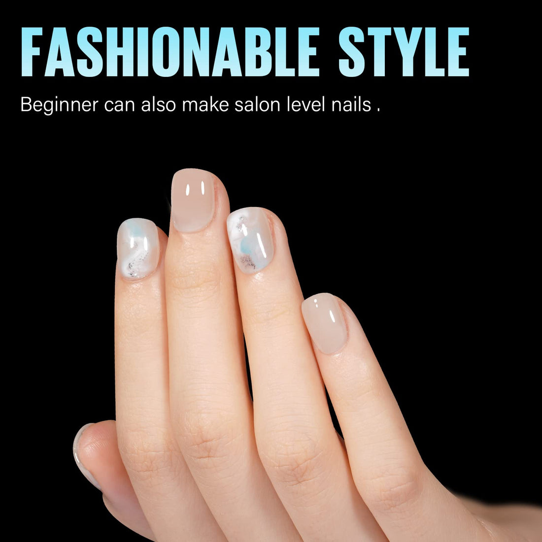 TOMICCA Short Nail Tips Extra Short Square Nail Tips, 192Pcs Fake Nails 12 Sizes Acrylic Clear Nails for Beginner and Professional DIY Gel Nails Salon