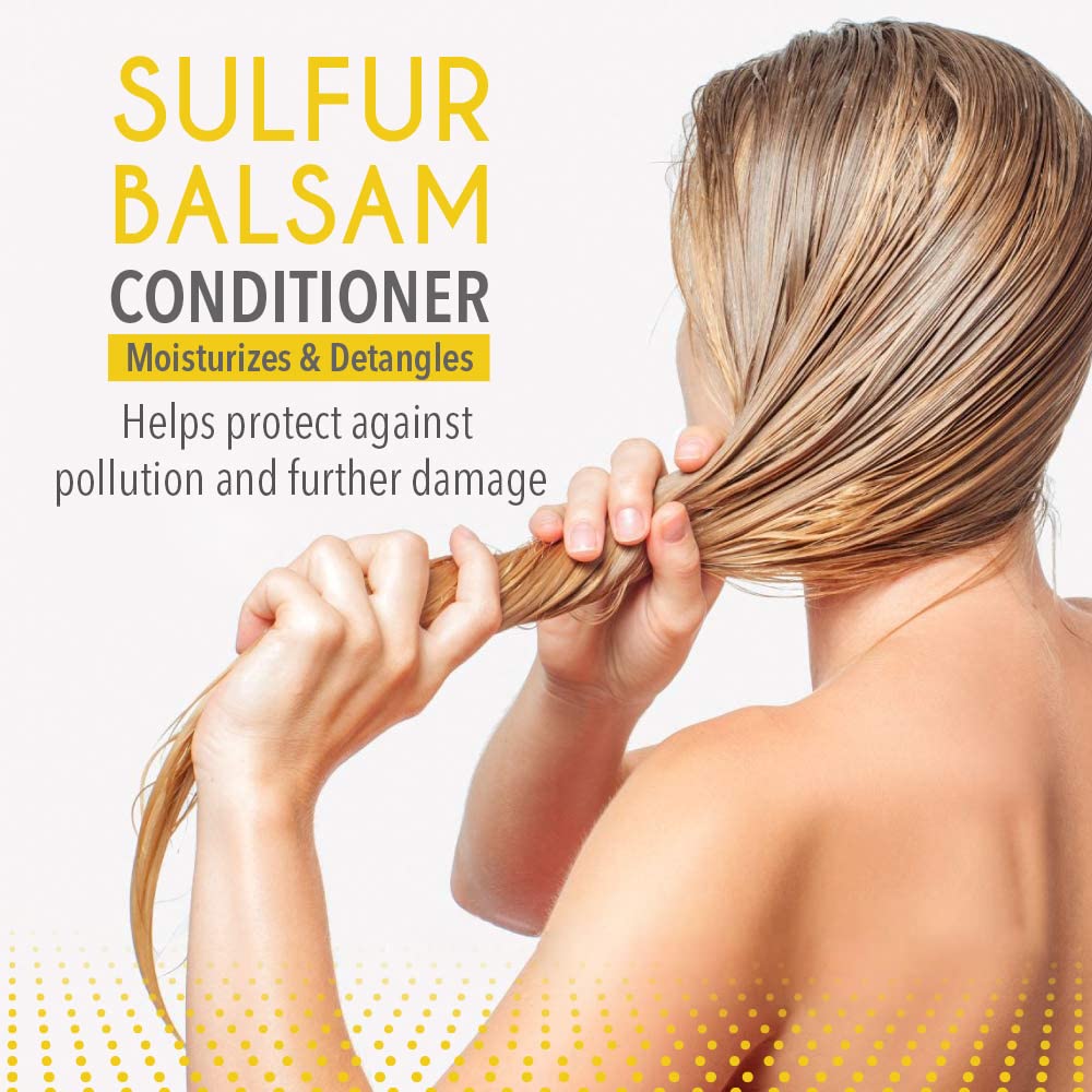 Dr. Robaina Sulfur Balsam Conditioner – Hydrating and Detangling Sulfur Conditioner for Sensitive Scalp – Soothes Seborrheic Dermatitis and Psoriasis – Made in the USA (Pack of 1)