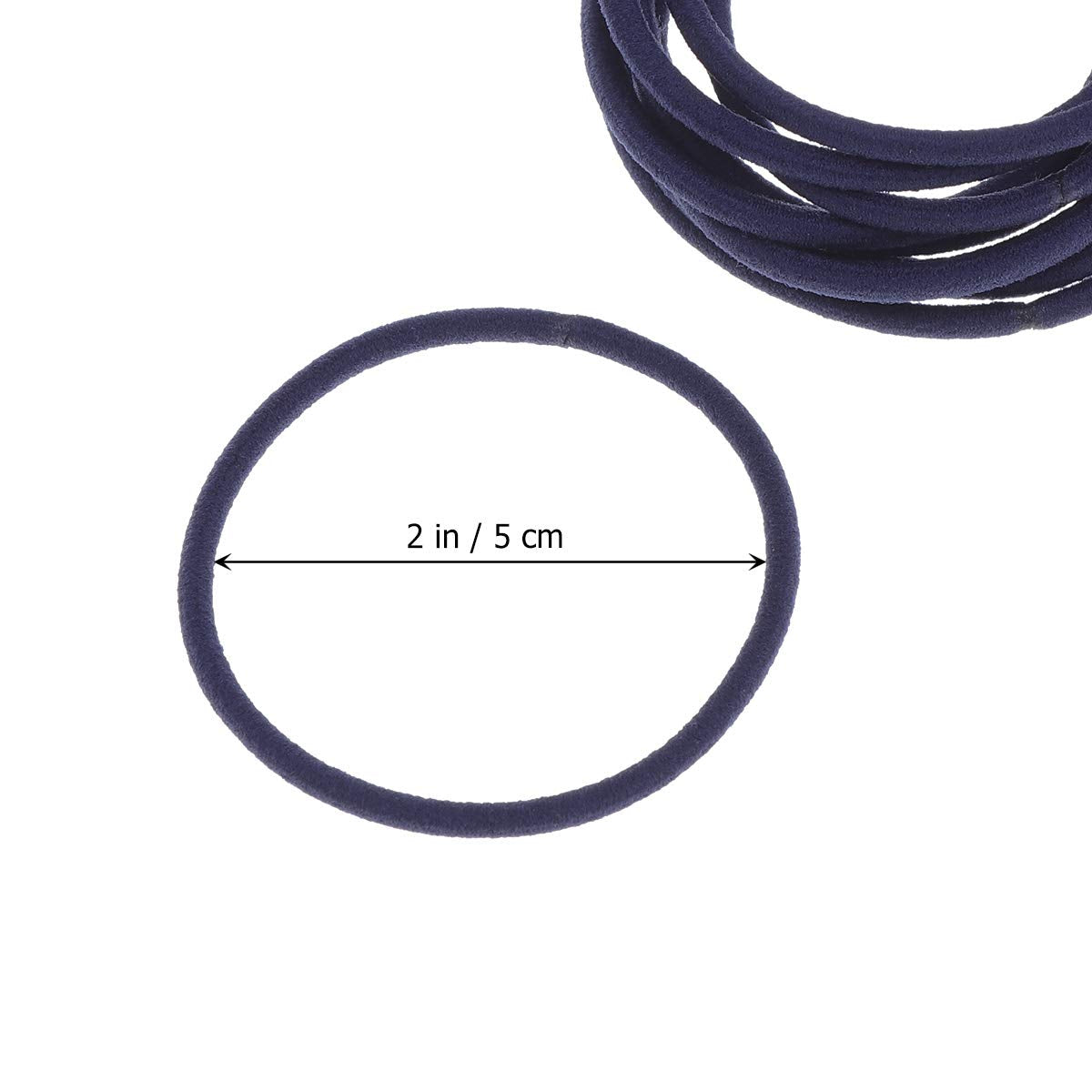 50pcs Nylon Rubber Bands High Elasticity Ponytail Holder Hair Ties Rope for Adults Kids (Navy Blue)