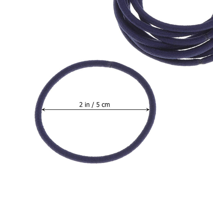 50pcs Nylon Rubber Bands High Elasticity Ponytail Holder Hair Ties Rope for Adults Kids (Navy Blue)