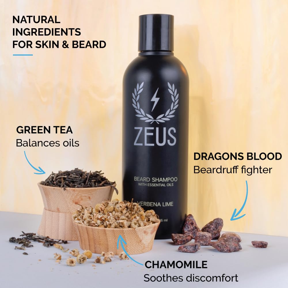 ZEUS ZEUS Beard Shampoo and Wash, Sandalwood, 8 Fluid Ounce