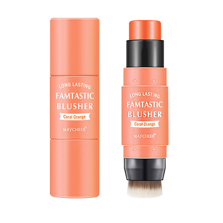 Cream Blush Stick With Brush - 3 in 1 Cheek & Lip Tint & Eyeshadow Makeup Stick, Long Lasting Waterproof, Easy To Apply, for All Skin Tones #03