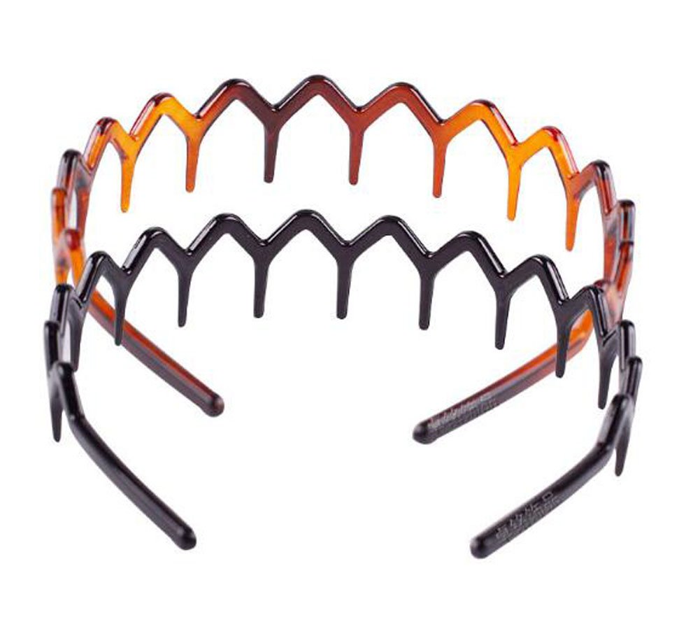 4Pcs Comfortable Shark Tooth Comb Headband Zigzag Hair Band Toothed Headband Women Men Girls Hair Accessory (A#)
