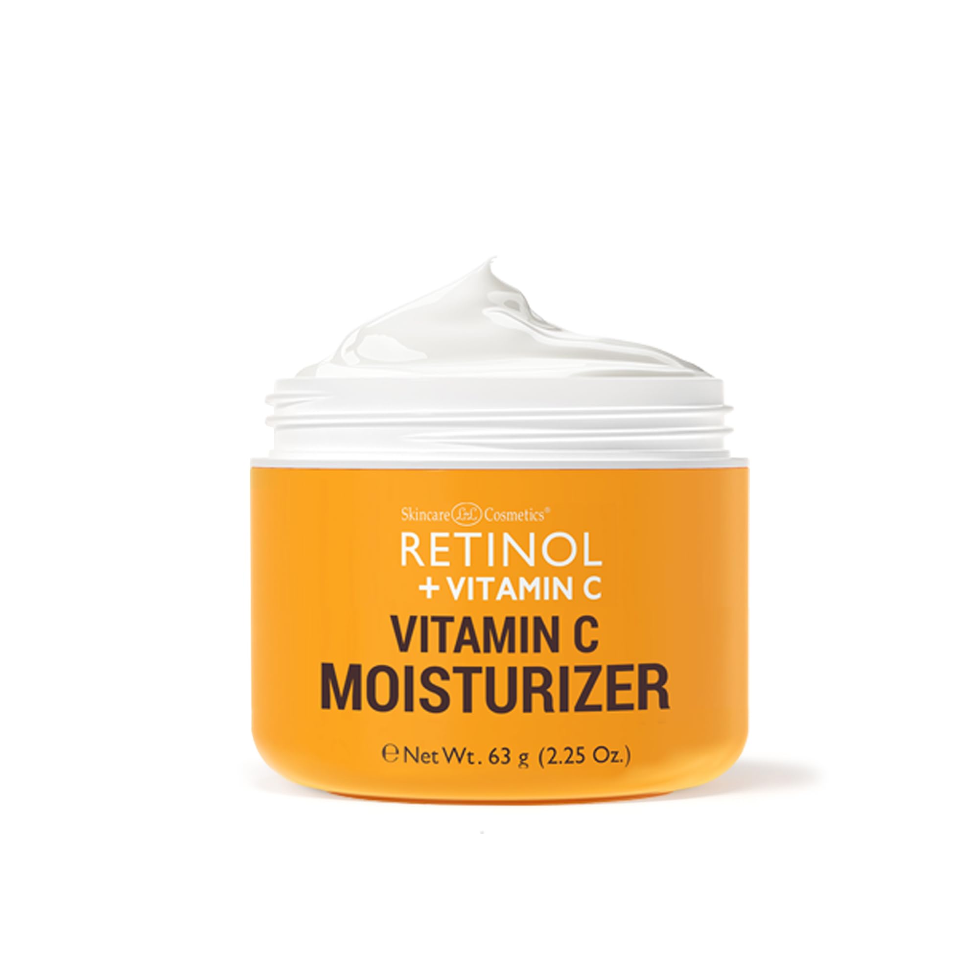 Retinol + Vitamin C Face Moisturizer - Anti Aging Moisturizing Cream, Evens Skin Tone, Diminishes Fine Lines & Wrinkles, Sun Damage & Dark Spots, Restores Radiance, Locks In Moisture - 2.25 OZ