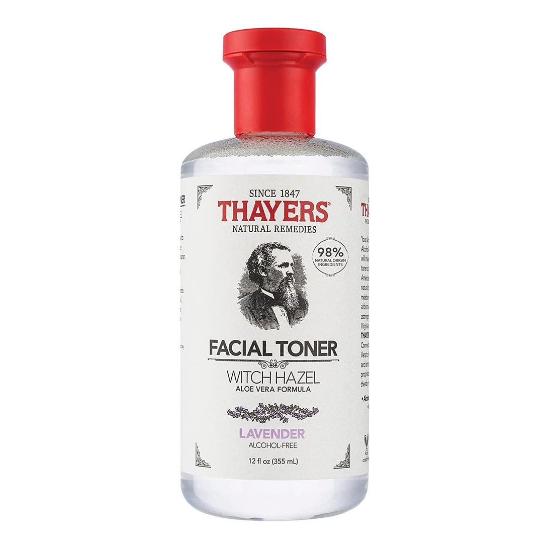 Thayers Alcohol-Free Witch Hazel with Organic Aloe Vera Formula Toner, Lavender 12 oz (Pack of 2)