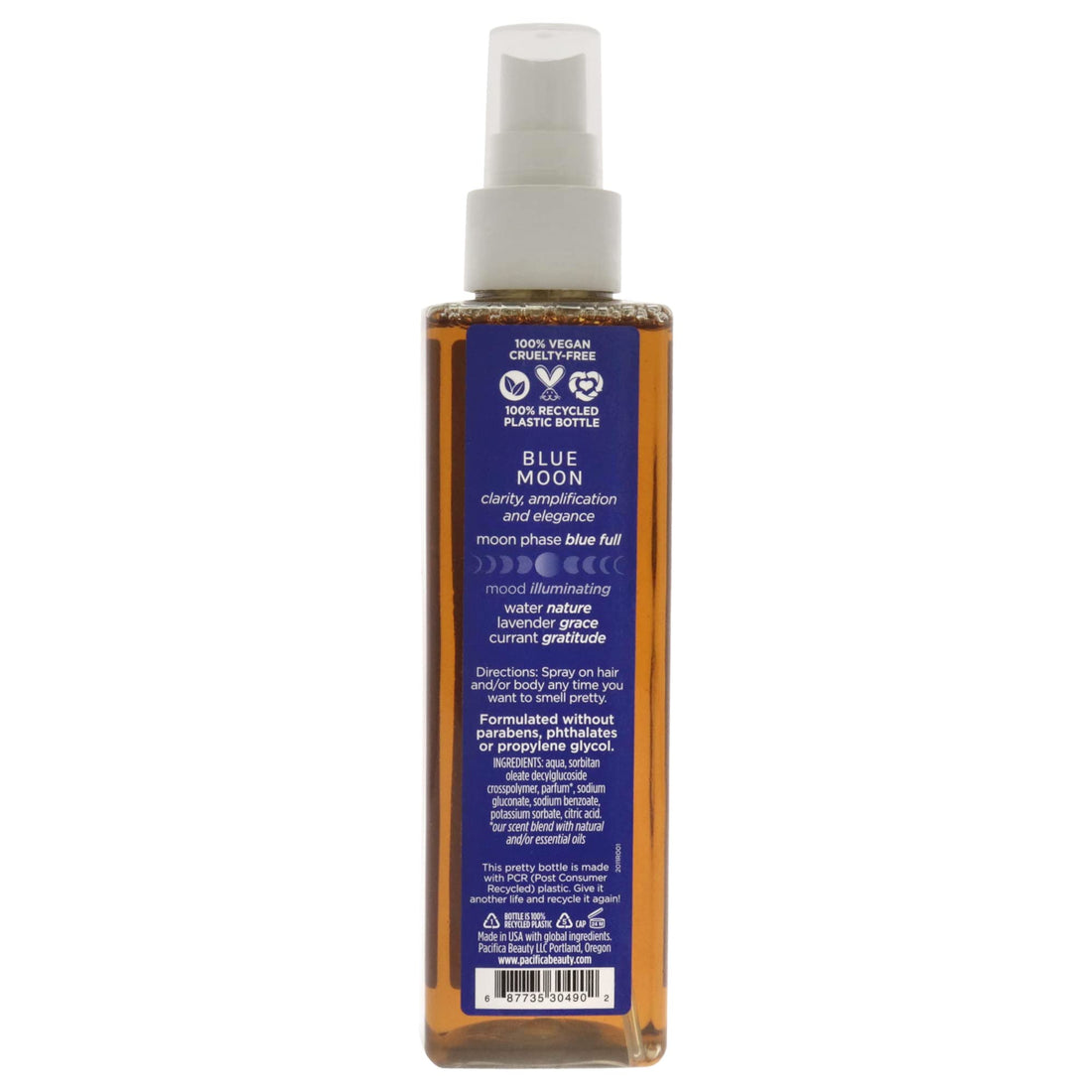 Pacifica Beauty | Blue Moon Hair Perfume & Body Spray | Water, Lavender, Currant Notes | Natural + Essential Oils | Alcohol Free | Clean Fragrance | Vegan + Cruelty Free