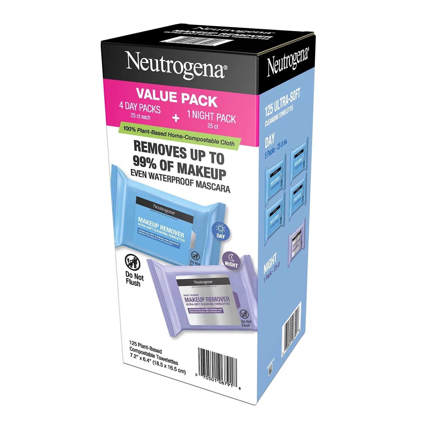 Neutrogena Makeup Remover & Night Calming Cleansing Towelettes (125 Count)