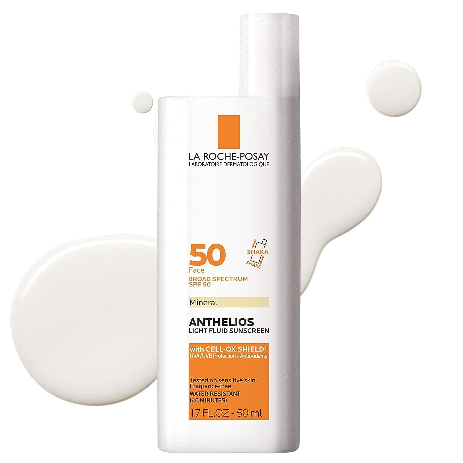 La Roche-Posay Anthelios Mineral Ultra-Light Fluid Broad Spectrum Spf 50, Face Sunscreen For Normal Skin Type With Zinc Oxide And Titanium Dioxide, Oil-Free, 50Ml