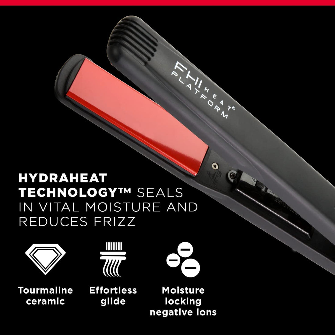 FHI Heat Platform Tourmaline Ceramic Pro Styler, Black, 1 1/4 Inch