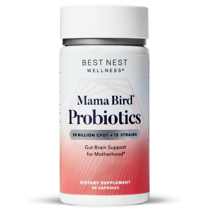 Best Nest Wellness Mama Bird Probiotics - Digestive Health Supplement Aids Gut - Brain Support - 50 Billion CFU Multi-Probiotic Supplement for Women - Supports Healthy Gut Biome - 30 Capsules