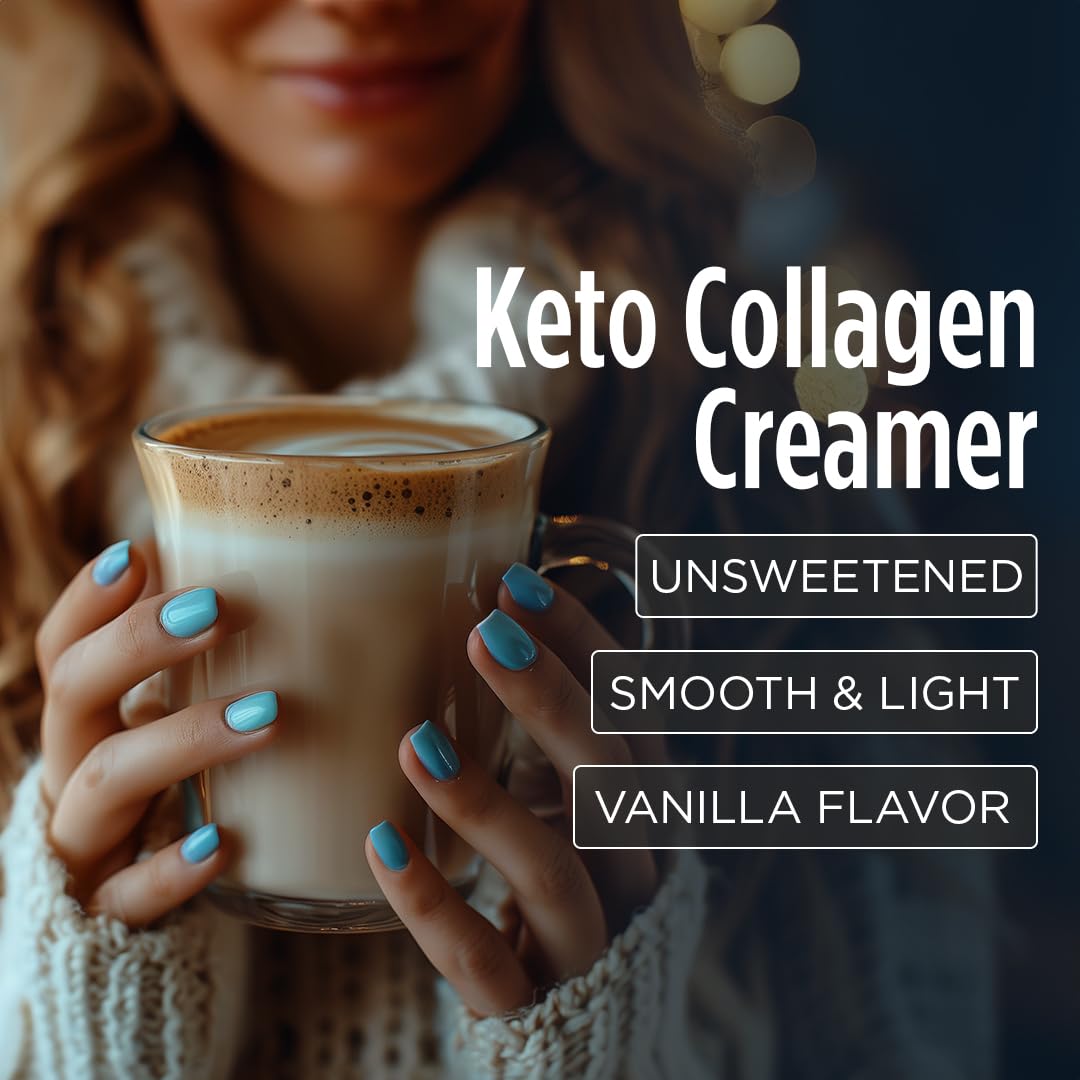 VitaCup Keto + Collagen Coffee Creamer Vanilla Flavor with MCT, Collagen Protein, Coconut Water, L-Theanine for Keto Diet, Use in Coffee, Smoothies, & Shakes, Dairy-Free, Gluten-Free, Soy-Free, 10oz