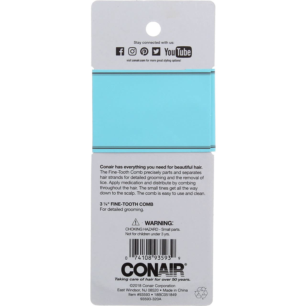Conair Fine Tooth Comb by Conair