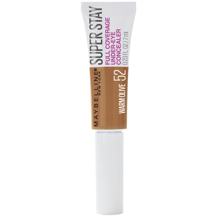 Maybelline New York Super Stay Super Stay Full Coverage, Brightening, Long Lasting, Under-eye Concealer Liquid Makeup Forup to 24H Wear, With Paddle Applicator, Warm Olive, 0.23 fl. oz.