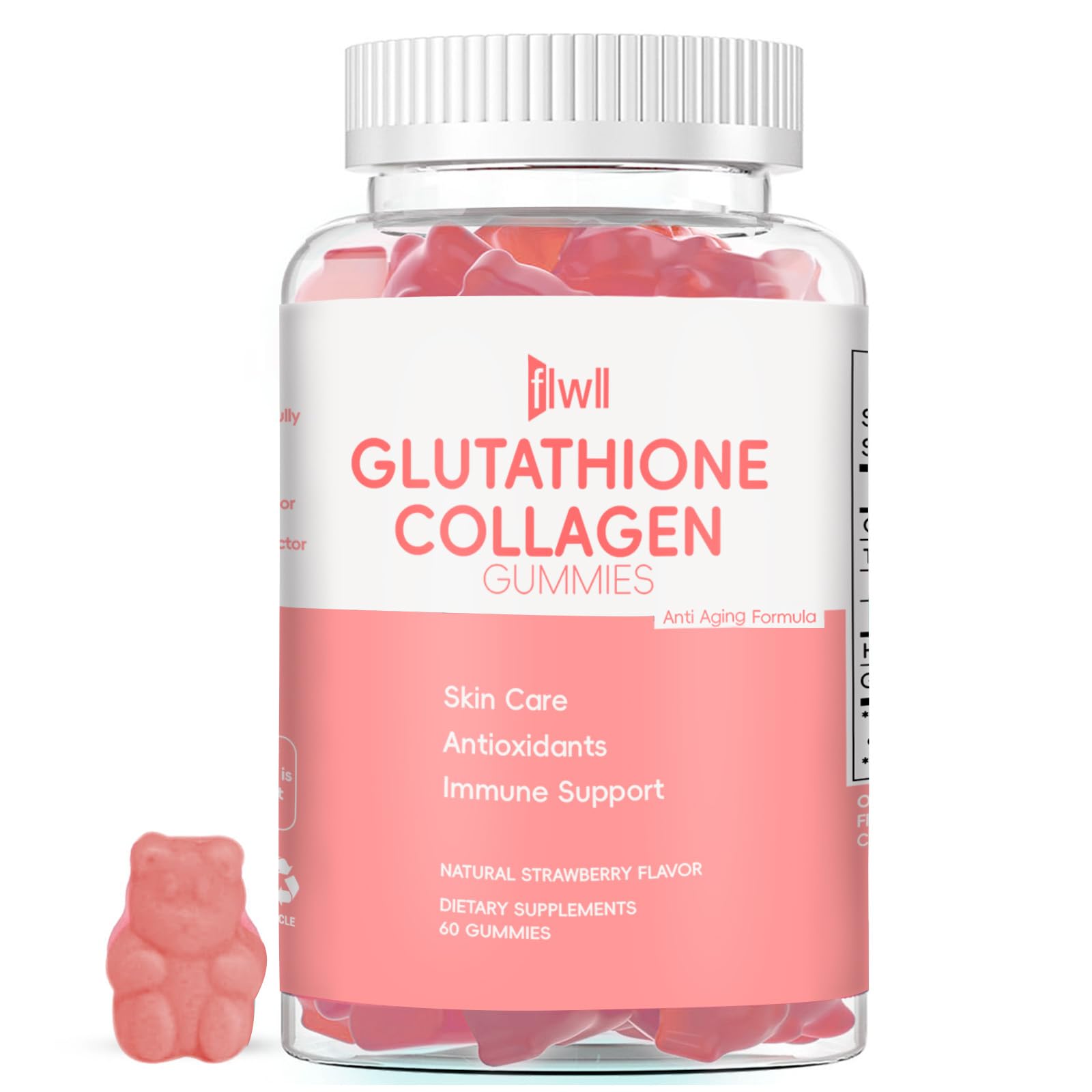 Whoyun Glutathione Collagen Gummies | Unique Skin Health Formula with Reduced Glutathione & Hydrolyzed Collagen | Smooth Wrinkles, Boost Immunity & Liver Health | 60 Gummies