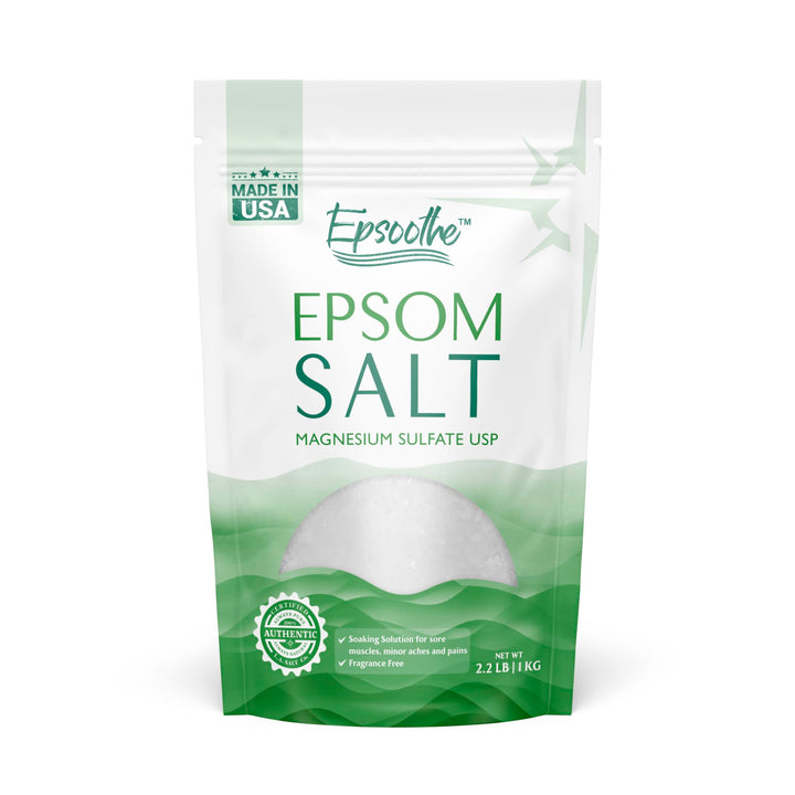 LA SALT CO Epsoothe 2.2 Lbs Epsom Salt Bath & Foot Soak and Scrub | Pure & Natural Magnesium Sulfate USP | Relieves Sore Muscles & Joints, Promotes Healing