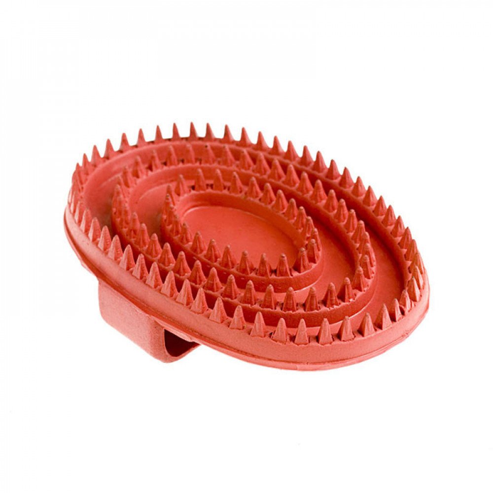 Horze Rubber Curry Comb - Size:Large Color:Red