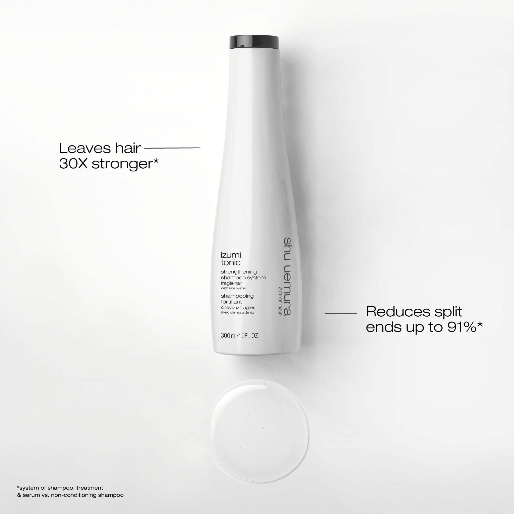 Shu Uemura Izumi Tonic Strengthening & Thickening Rice Water Shampoo | Hydrates and Repairs Damaged Hair | Smooths and Adds Shine | With Japanese Rice Water | For All Types of Fragile Hair
