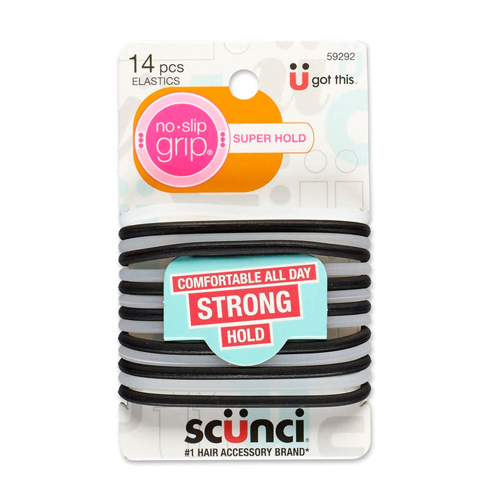 Scunci No-slip Grip Evolution Jelly Ponytailers, 14 Count, Colors May Vary by Scunci
