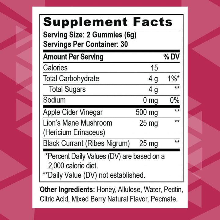 Youngevity Apple Cider Vinegar Gummies 500mg w/Raw ACV from The Mother, Detox Cleanse and Support Immunity, - 60 Gummy Vitamins