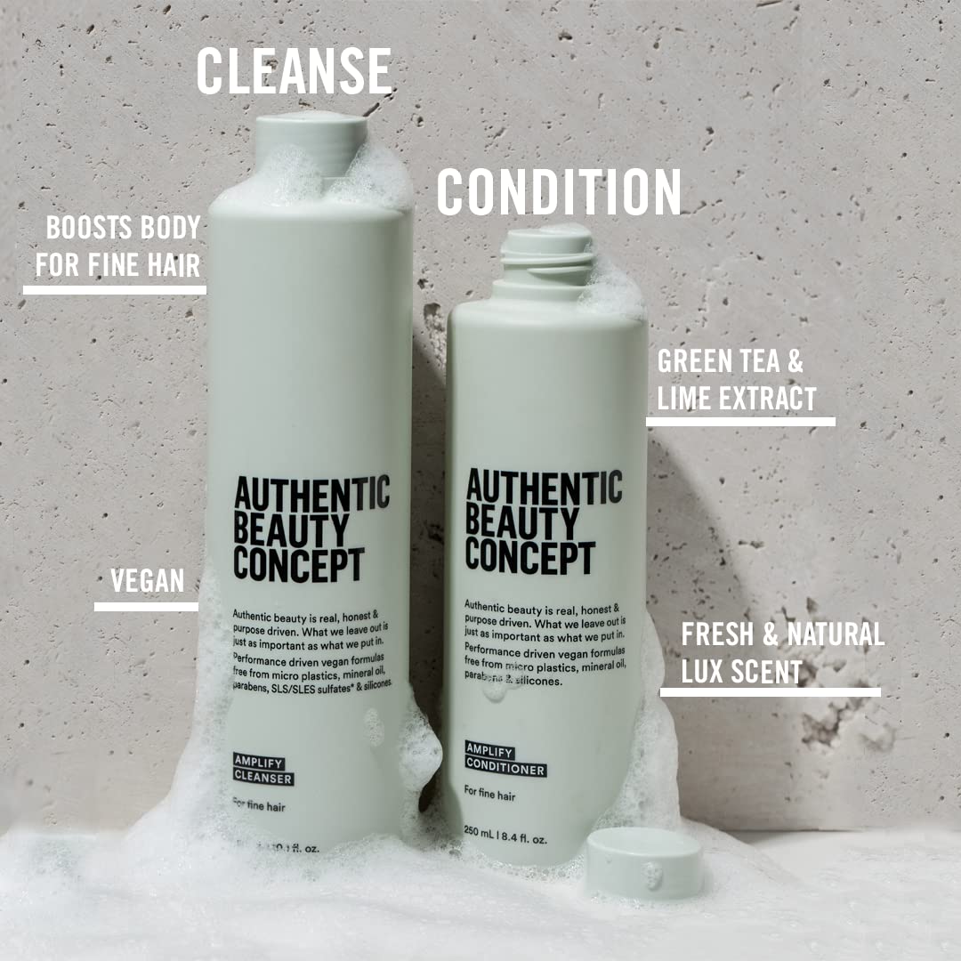 Authentic Beauty Concept Amplify Conditioner | Fine hair | Increases Body & Volume | Vegan & Cruelty-free | Silicone-free | 33.8 fl. oz.
