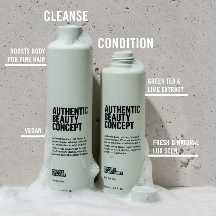 Authentic Beauty Concept Amplify Conditioner | Fine hair | Increases Body & Volume | Vegan & Cruelty-free | Silicone-free | 33.8 fl. oz.